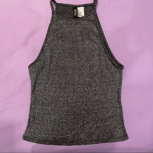 H&M Silver Sparkly Halter Top